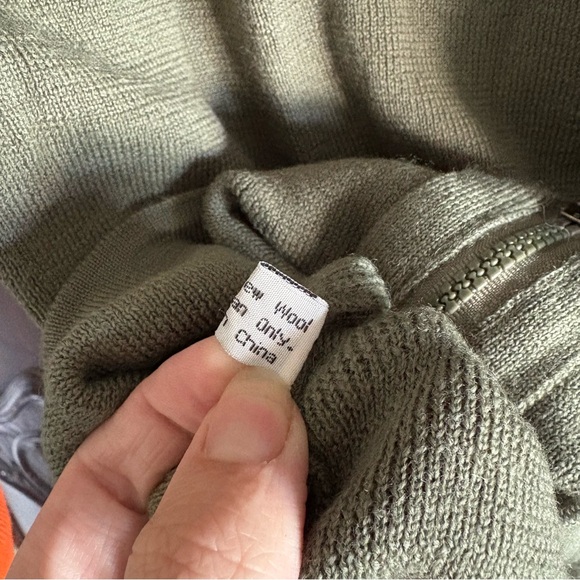 Neve Designs Green & Orange Zip Up Wool Cardigan size Large - Picture 6 of 7